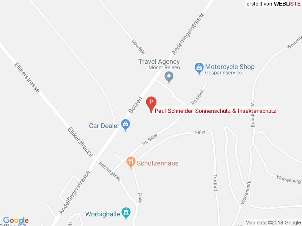 Standort Paul Schneider Sonnenschutz & Insektenschutz in 8416 Flaach