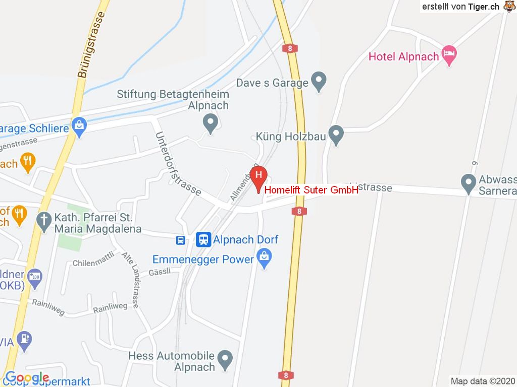 Standort Homelift Suter GmbH in 6055 Alpnach Dorf