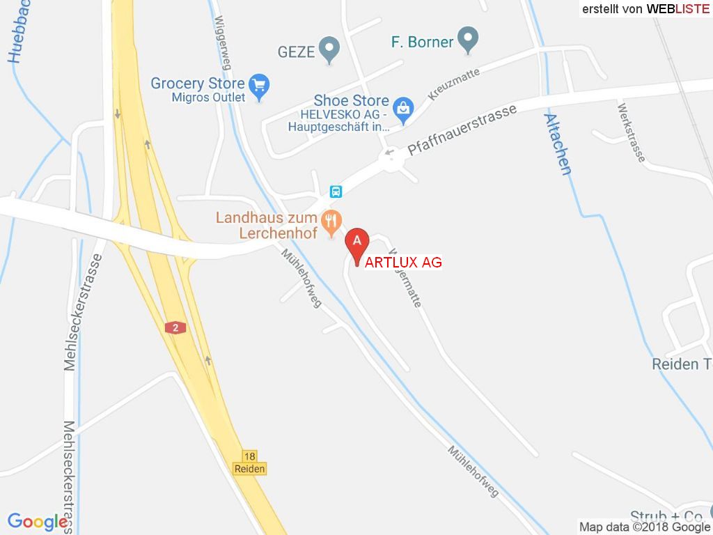 Standort ARTLUX AG in 6260 Reiden