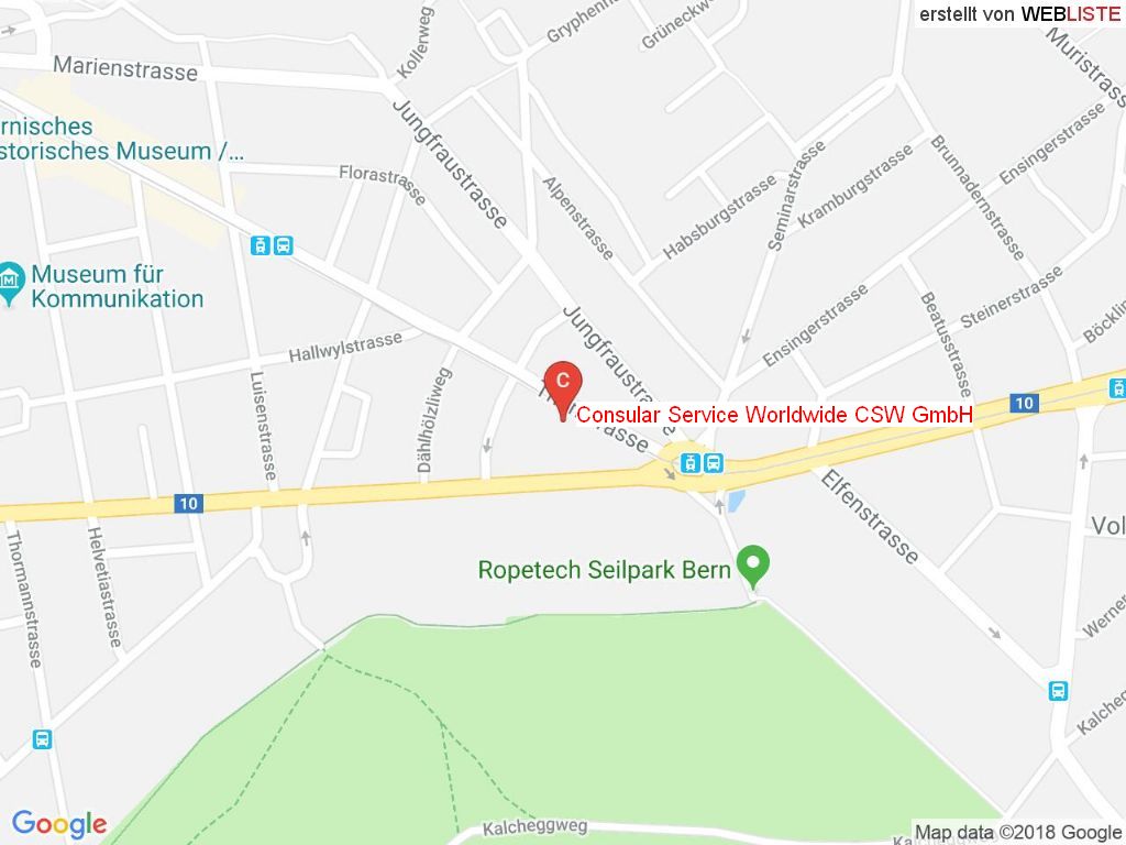 Standort Consular Service Worldwide CSW GmbH in 3005 Bern