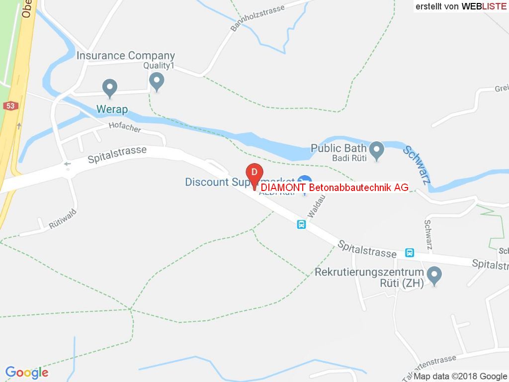 Standort DIAMONT Betonabbautechnik AG in 8630 Rüti ZH