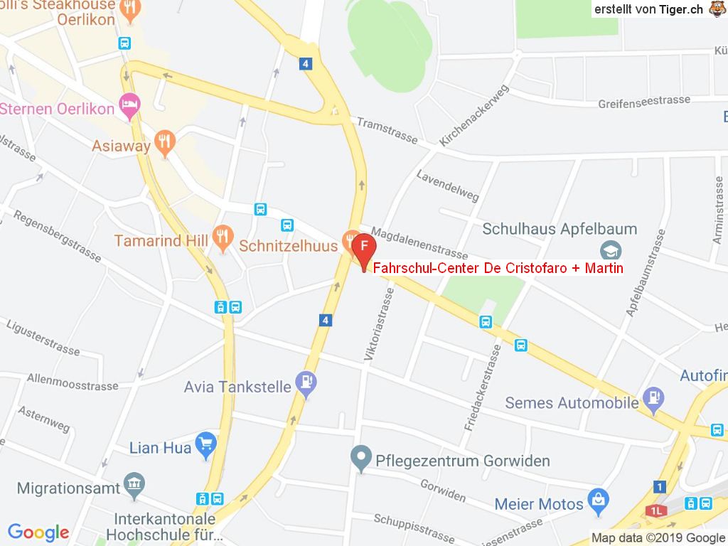 Standort Fahrschul-Center De Cristofaro + Martin in 8050 Zürich