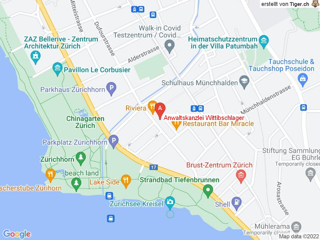 Standort Anwaltskanzlei Wittibschlager in 8008 Zürich