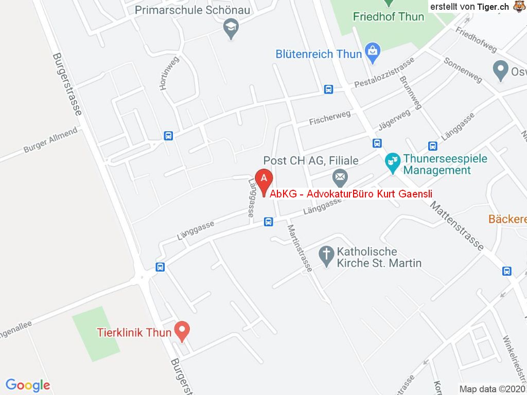 Standort AbKG - AdvokaturBüro Kurt Gaensli in 3600 Thun