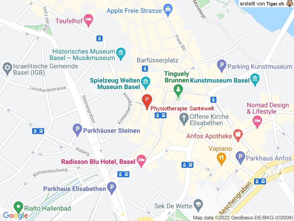 Standort Physiotherapie Santewell in 4051 Basel