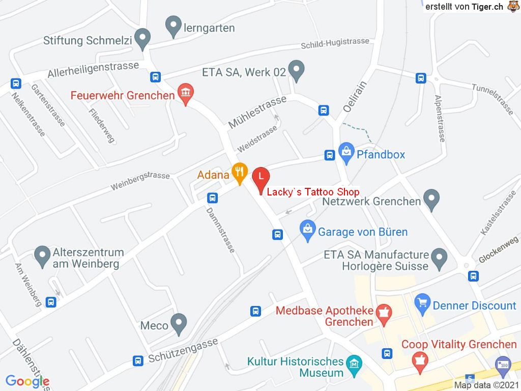 Standort Lacky's Tattoo Shop in 2540 Grenchen