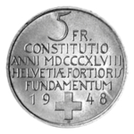 Fünfliber 100 Jahre Bundesverfassung - Rückseite
