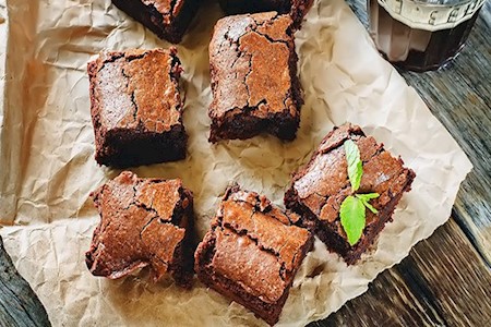 Brownie mit Karamell