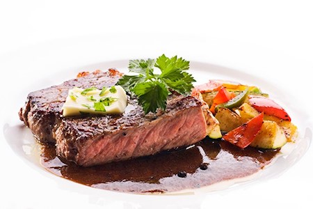 Entrecote in Weinsauce