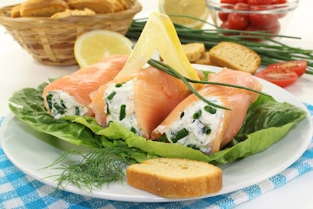 Geräucherte Lachsroulade