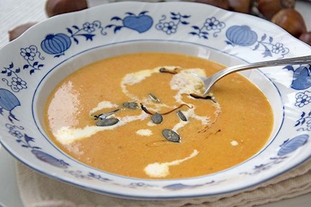 Kürbissuppe mit Maronen