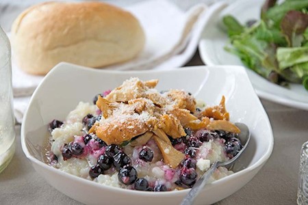 Risotto mit Pfifferlingen und Heidelbeeren