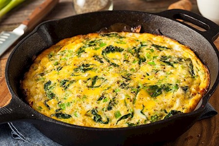 Spinat Omelette mit Feta