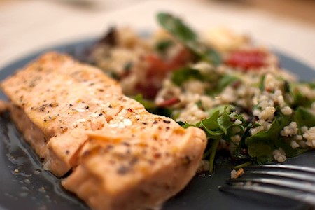 Spinat Ragout mit Lachs
