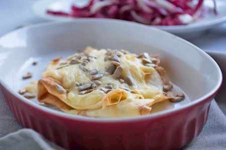 Überbackener Nuss Pfannkuchen