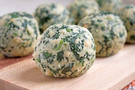 Vegane Spinatknödel