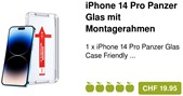 iPhone 14 Pro Panzerglas Case Friendly Montagerahmen